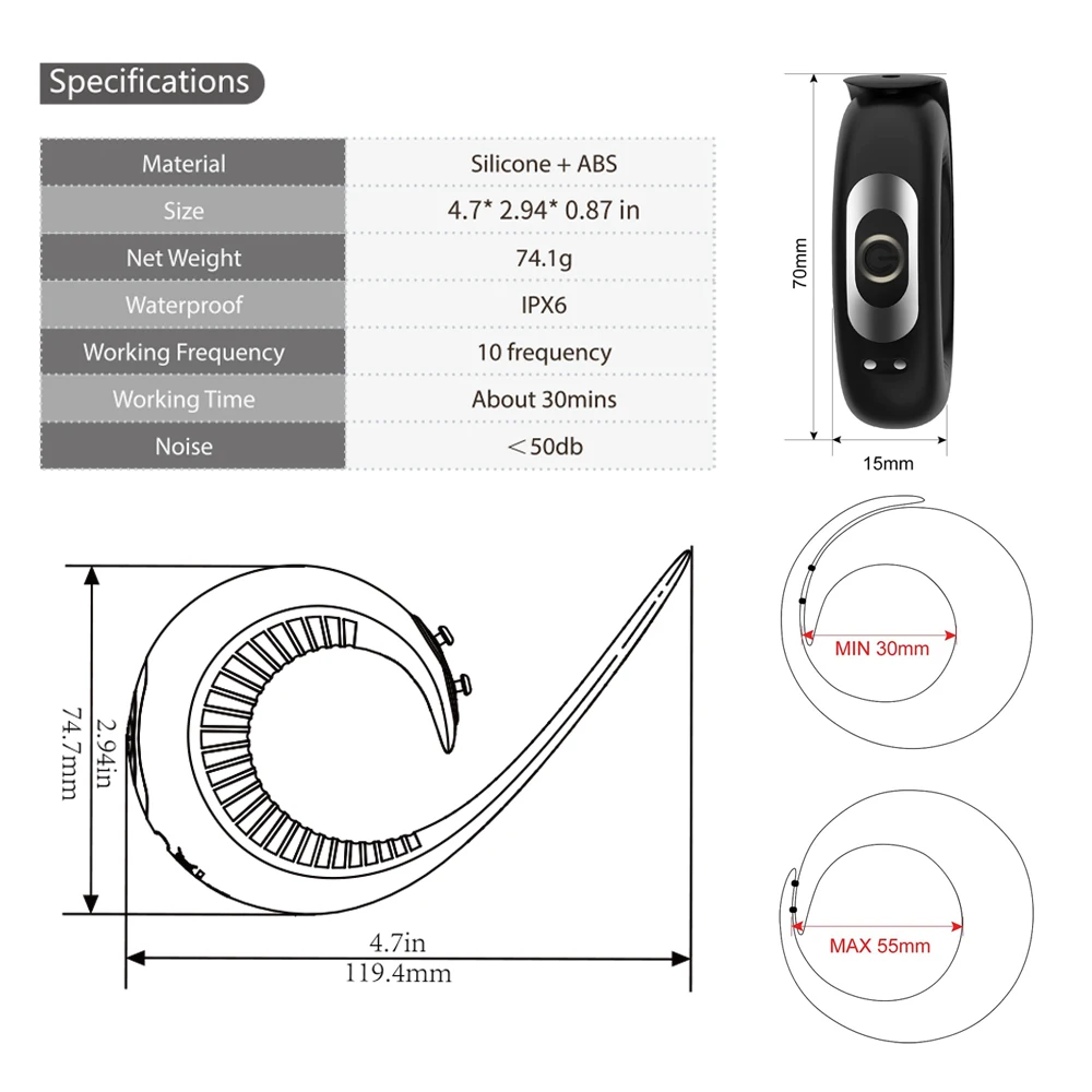 Vibrating Penis Rings Cock Ring with Adjustable Buckle Vibrator Sex Toys for Men Long Lasting Erection Penis Massager Cockring