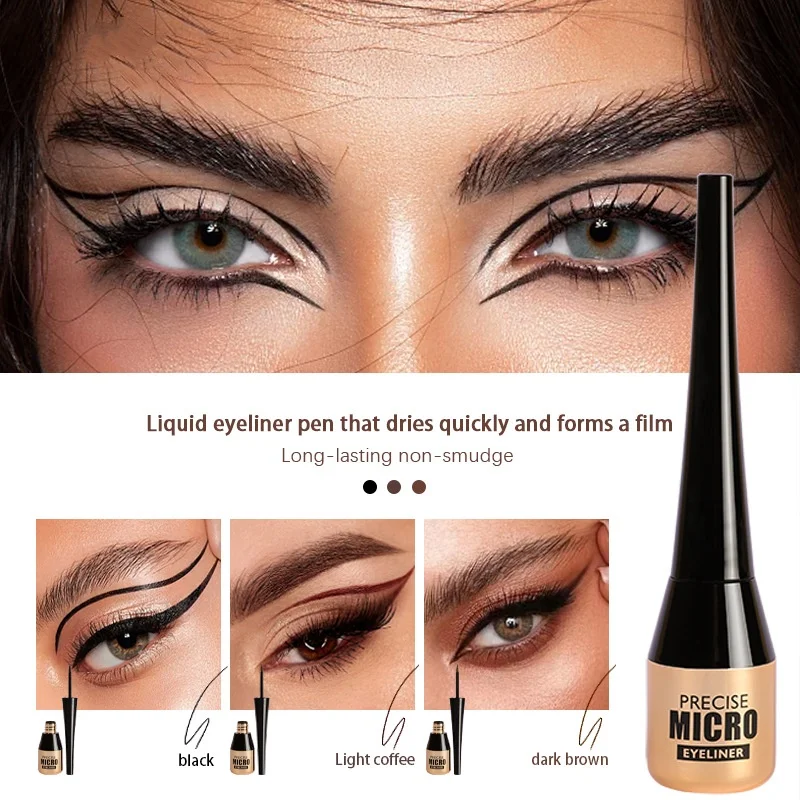 Wasserfester Eyeliner-Stift, schnelltrocknend, permanent, fleckenfrei, matt, geschmeidig, ultrafein, flüssiger Touch-up-Eyeliner, Kosmetik_voghion.com