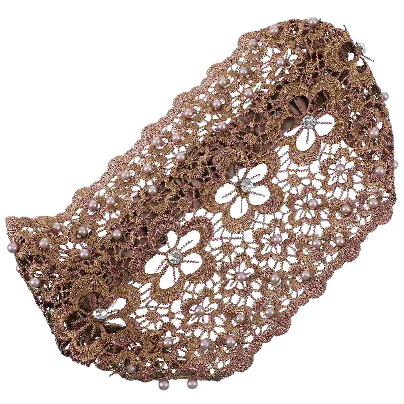 Girls Hairbands Headband Accessories Hollow Lace Scarf Plum Blossom Pattern Bride Pearl