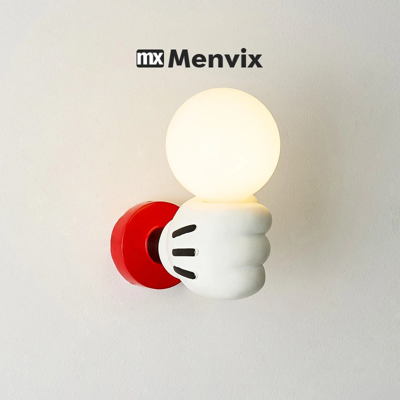 Memphis Modern Nordic Wall Lamp E27 Glass Edison Left And Right Hand Wall Light for Hotel Bedroom