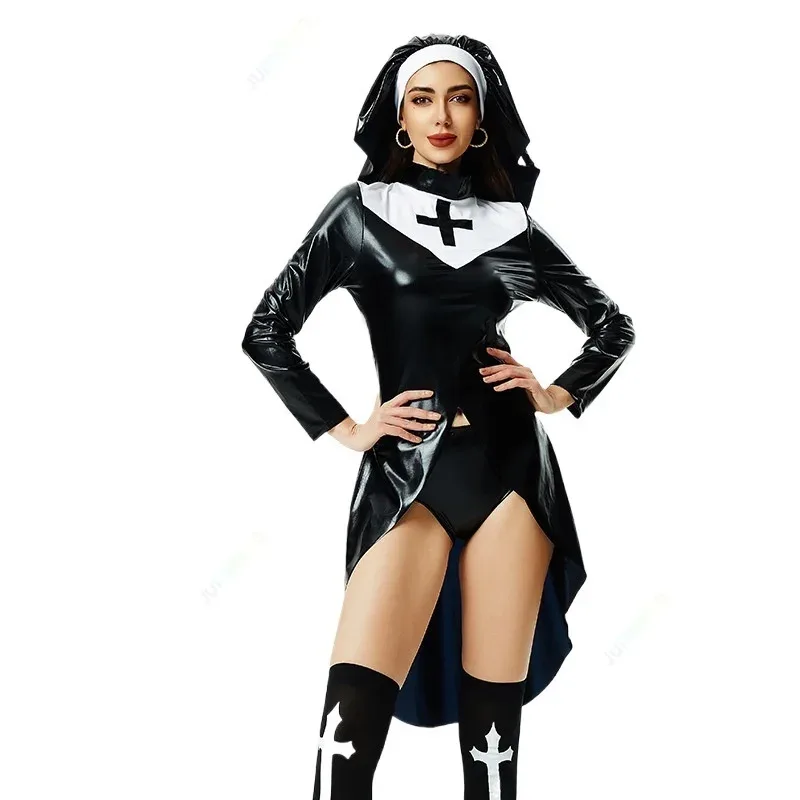 

Серия крестообразных монахинок, униформа, средневековые костюмы сестры Cos, костюм вампира на Хэллоуин, ролевая игра, gh; 0