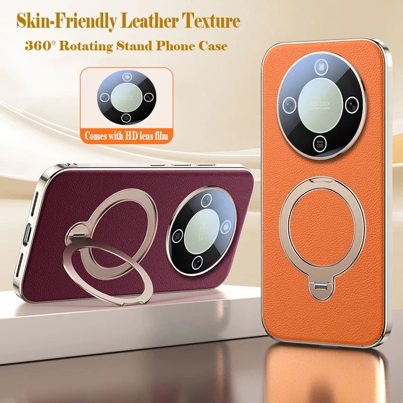 

Высококачественный чехол для телефона с вращающимся кольцом и подставкой для Honor X9d 5G X70, роскошный защитный чехол из искусственной кожи, модный элегантный противоударный чехол