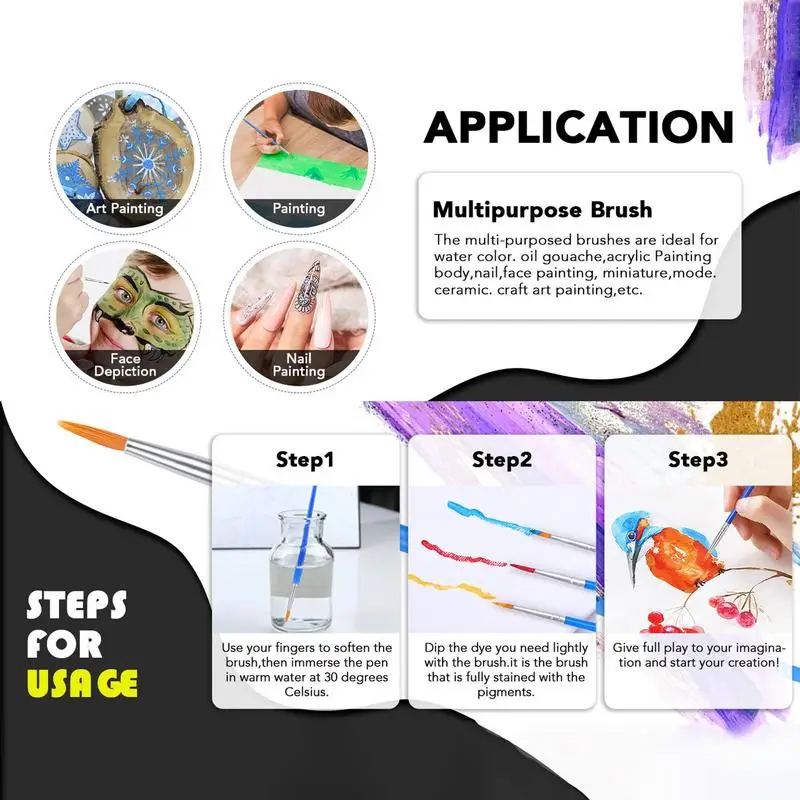 水彩画ブラシ,アートワーク,ナイロン,アクリル,油絵用