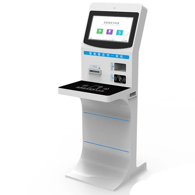 Smart Library Automatic Borrow And Return Books Touch Screen RFID Card Kiosk For Library