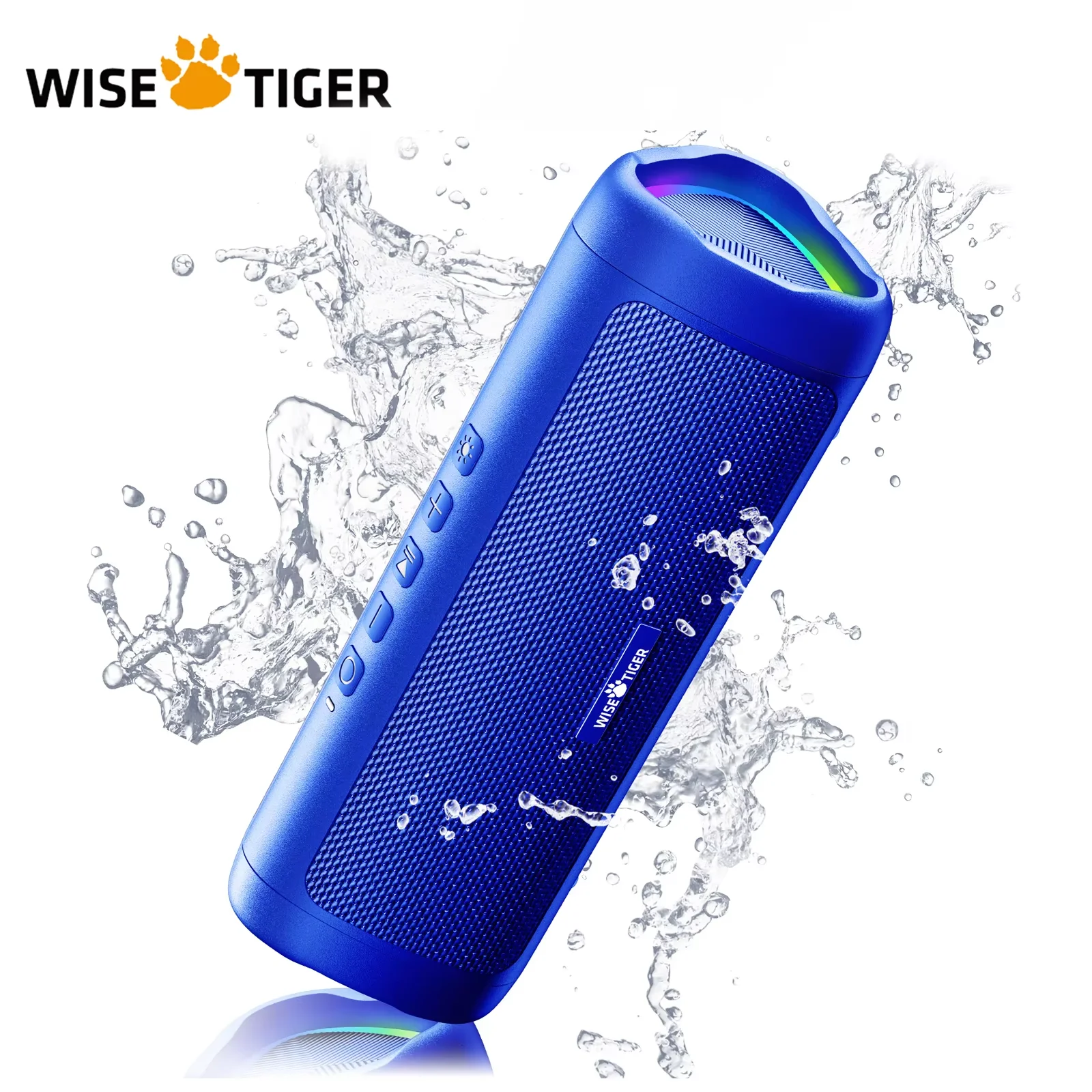 

WISETIGER C27 Portable Wireless Speaker 10W BT5.3 Outdoor Bluetooth Speaker Up to 24H Playtime, RGB Light, HD Sound& TWS