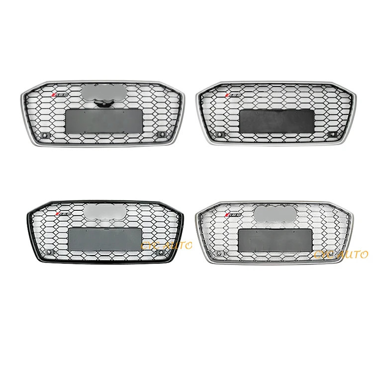 Car Grille Honeycomb Mesh Front Bumper Grille RS6 Style Upper For Audi A6 S6 C8 4A 2019 2020 2021 2022+