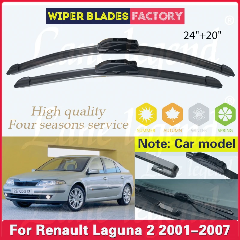 Wiper Front Wiper Blades For Renault Laguna 2 2001 - 2007 2006 2005 2004 Windshield Windscreen Window Car Rain Brushes 24