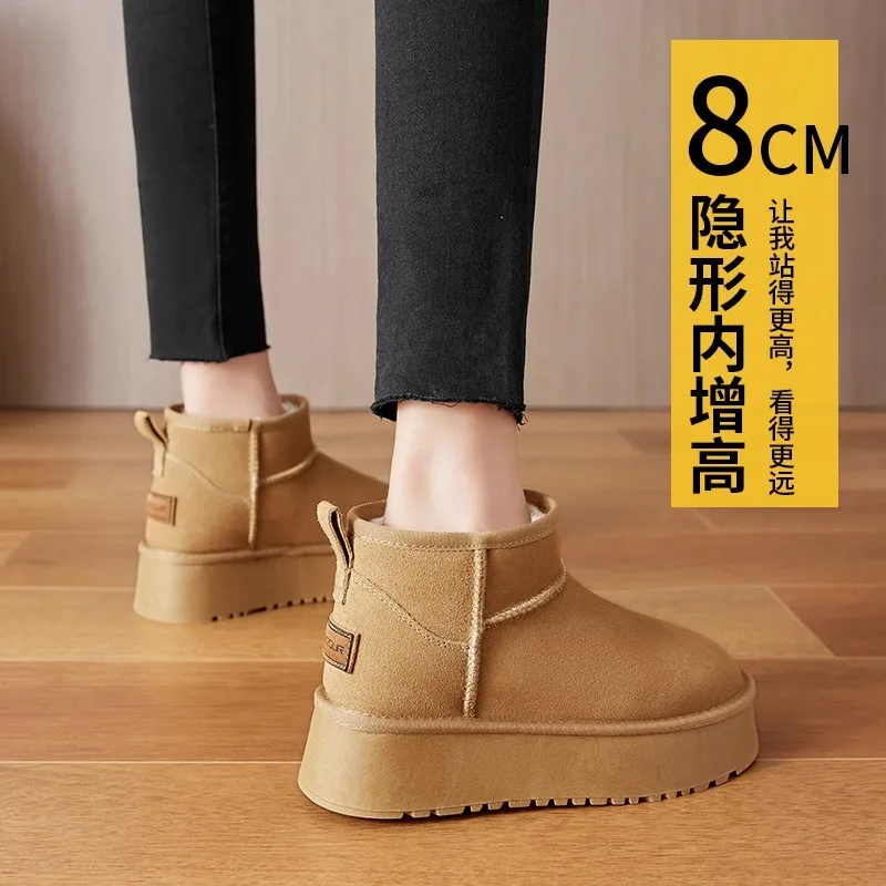 Boots Women New 2026 Shoes Winter Footwear Australia Ankle Snow Ladies Lolita Increased Internal Flock Lady Boots Boots-Women Au