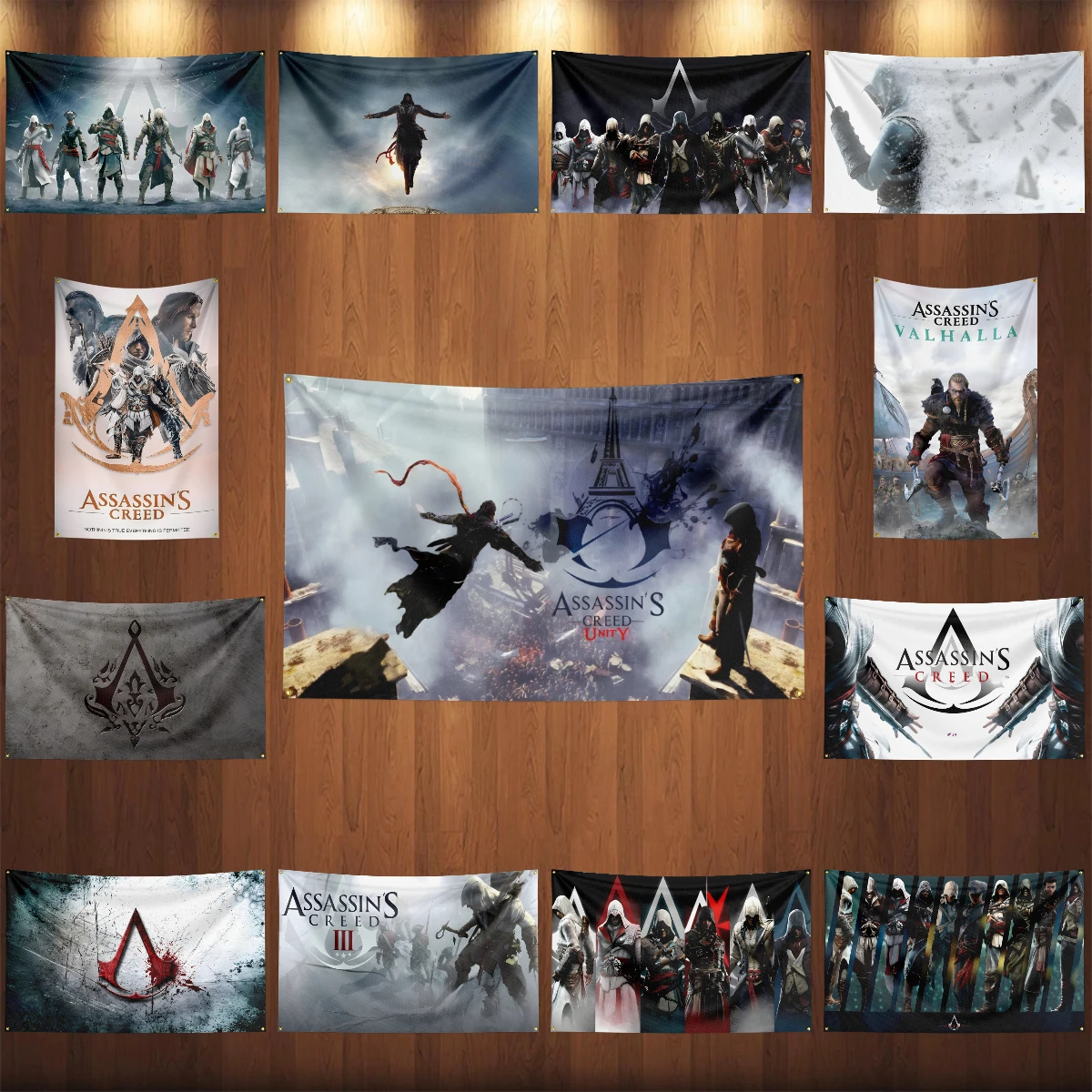 90X150CM A-Assassin's Creeds Flag Polyester Digital Printed Game Tapestry Curtain For Decor