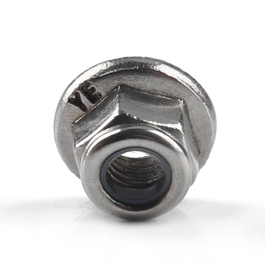 

10Pcs Flange Locknut Serrated Self-Locking for Construction Machinery Shipbuilding Silver Flange Nut Self-Locking