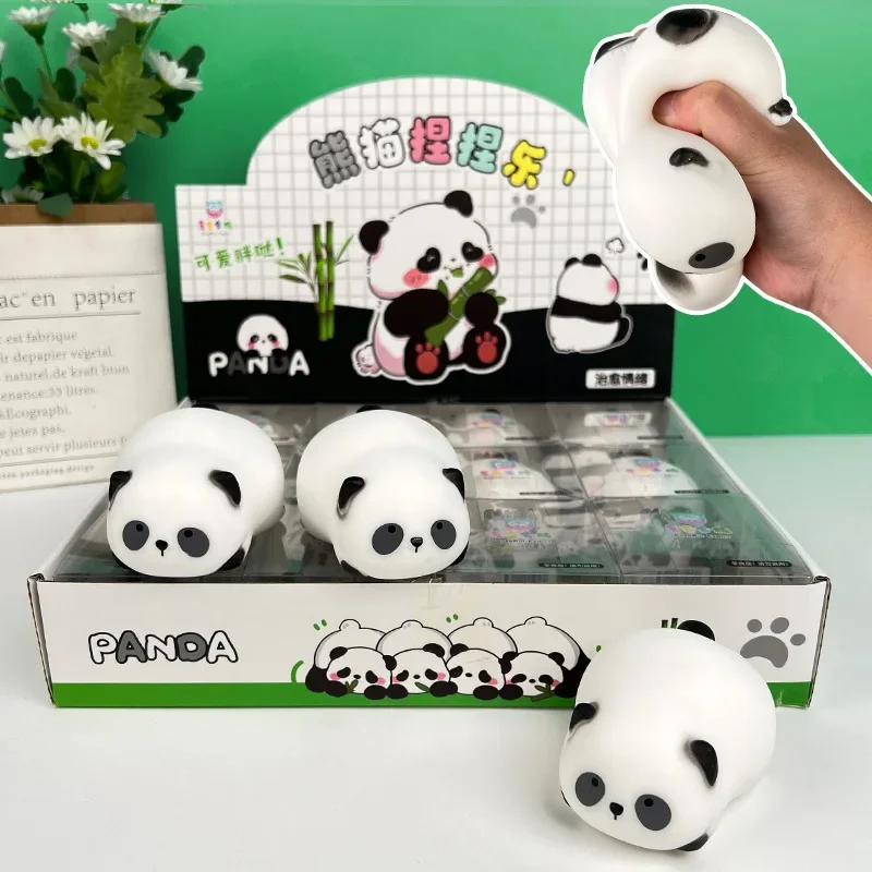 New Prone Position Panda Squeezy Toy Silicone Pinch Decompression Toy Plush TPR Fidget Sensory Toys For Kids Adults Gift