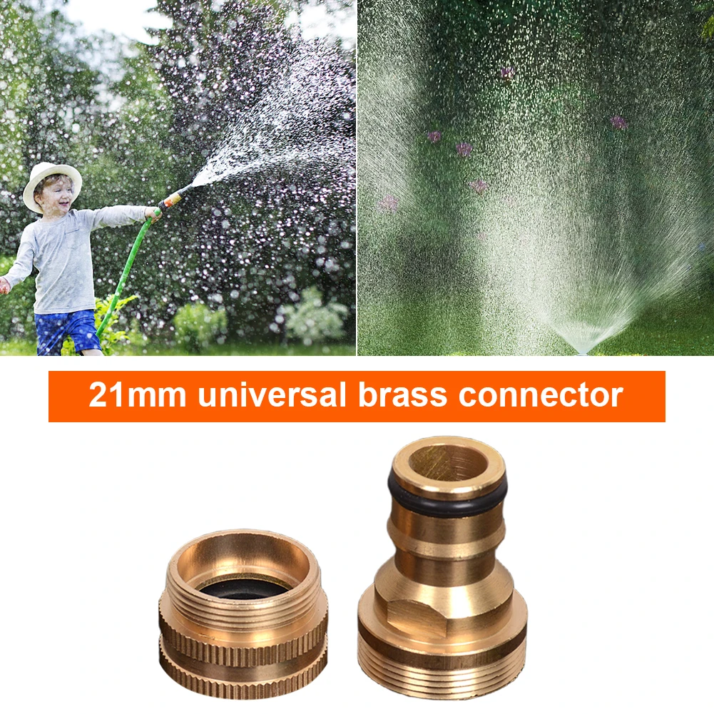 

2 Pcs Hose Adapter Brass Universal Water Tap Connector 21mm Faucet Fitting Tap Quick Connector for Garden Tubing Car Washer Pipe