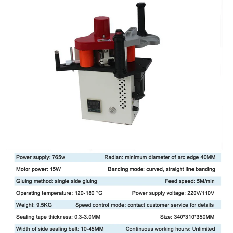 xx-New JBD80CPortale Edge Banding Machine Household Hand-Held Curved Straight Line Woodworking Wrapper Adjustale Speed Device