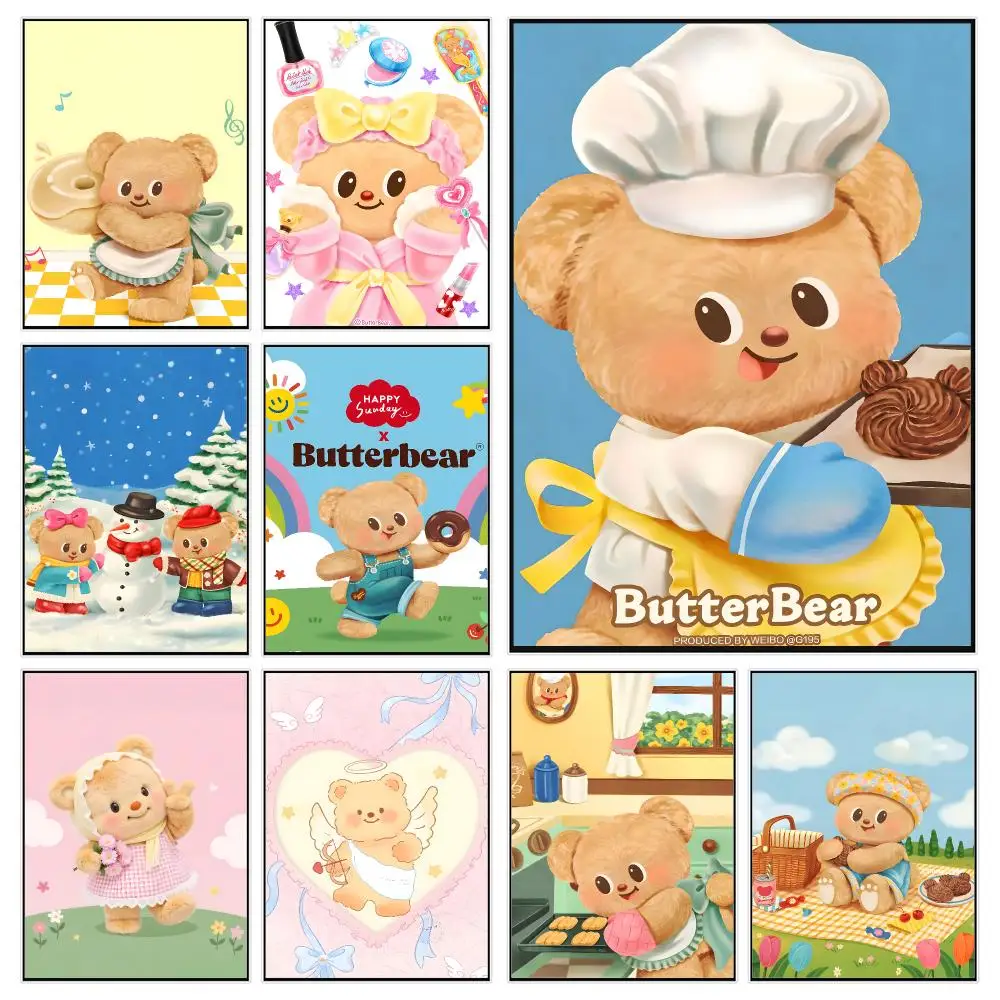 Mascot B-butterbear Poster Trendy Aesthetic Wall Decor for Dorm & Bedroom