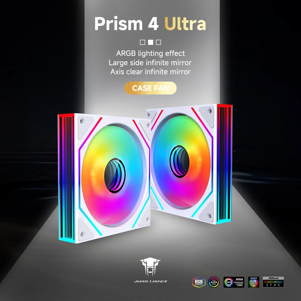 

Jungle Leopard Prism 4 Ultra Case Fan 12CM Cooling Desktop Silent ARGB Divine Light Synchronous Unlimited Mirror