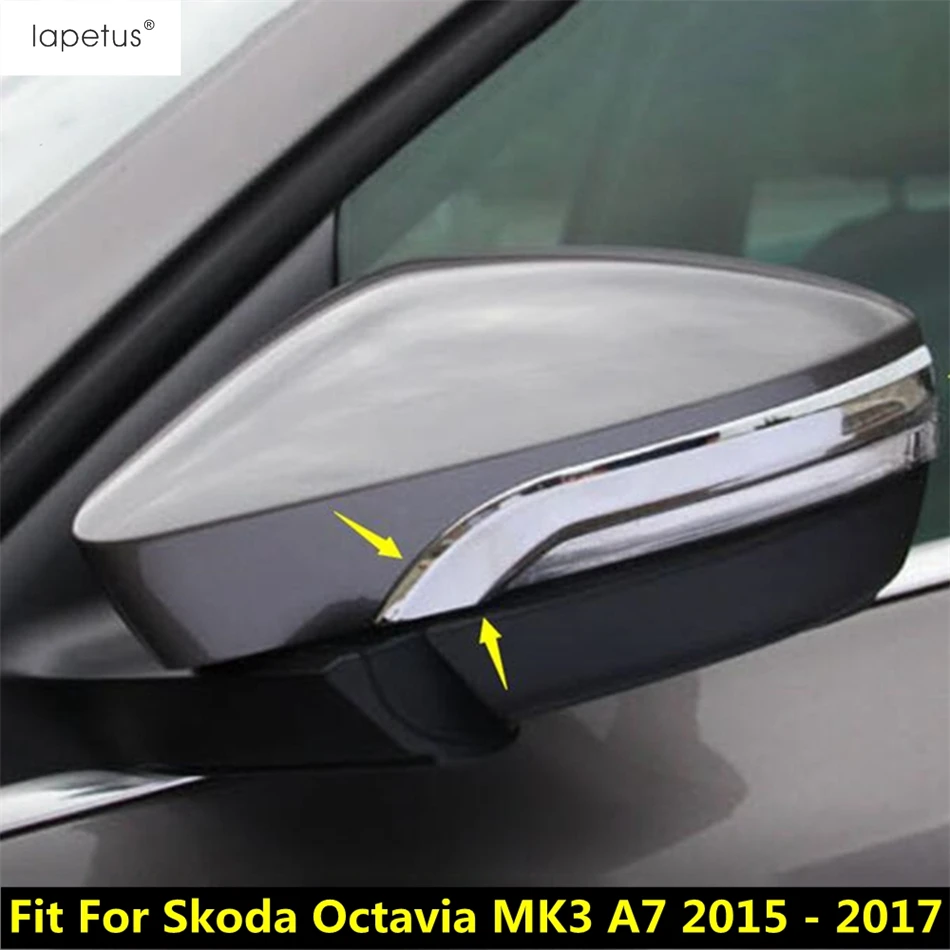 

Lapetus Accessories For Skoda Octavia MK3 A7 2015 2016 2017 Outside Rearview Mirror Decoration Strip Molding Cover Trim 2 Pcs