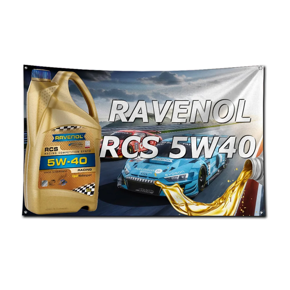 Racing Partner Engine Oil Flag Banner, Multi-Design Motor Oil & Race Car Graphic Flag for Garage, Man Cave and Auto Enthusiast