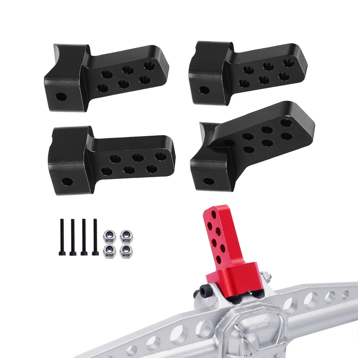 Aluminum CNC Rear Link Riser 4 Angles For AR45 AR45P Axle 1/10 RC Crawler SCX10 III Base Camp Gladiator Wrangler Bronco Upgrade