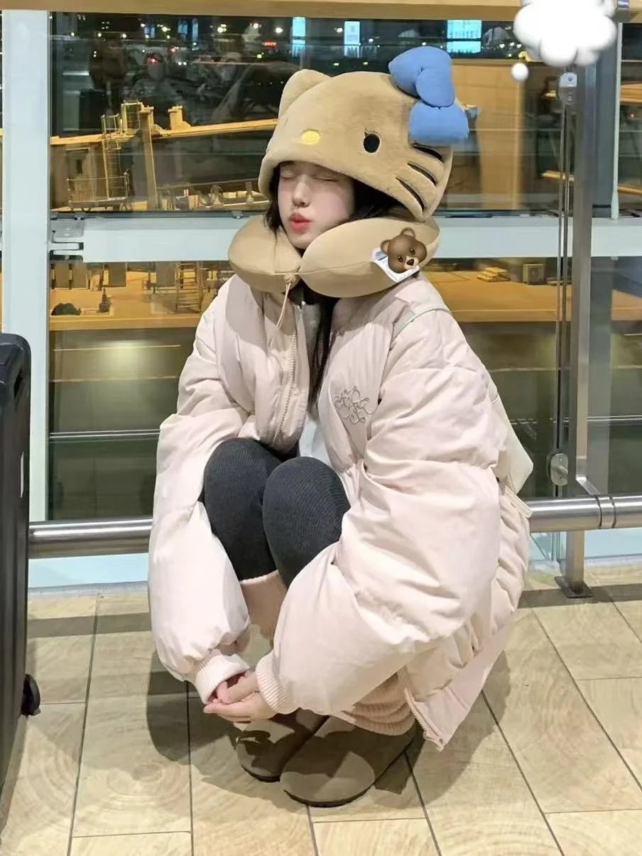 

Puffer Parkas Women Coat Womens Buttons Decorated Winter Cotton-Padded Thick Warm Hooded Long-Sleeved Fashion Casual Ladies Vibe