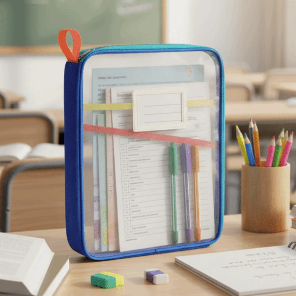 

Tutoring Bag Dopamine Test Paper Storage Bag 3 Layer Visible Zipper Mesh Bags Thickened Multifunctional Document Bag Travel