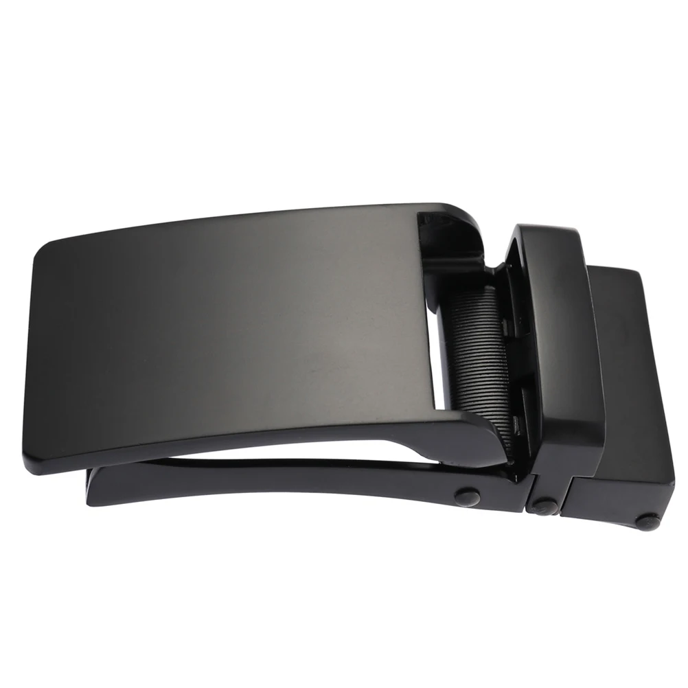 مشبك حزام للرجال، مشبك بسقاطة من خليط معدني أوتوماتيكي للعمل الرسمي، لوحة رجالي سوداء قابلة للتعديل