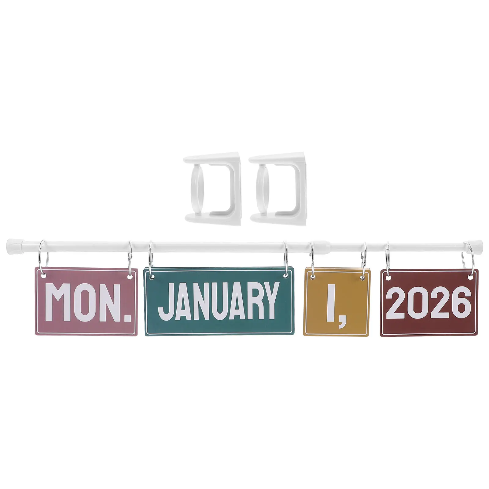 1Set Classroom Bulletin Board Calendar Boho Rainbow Flip Date Cards Hanging Decor Educational Supplies 2025 2028