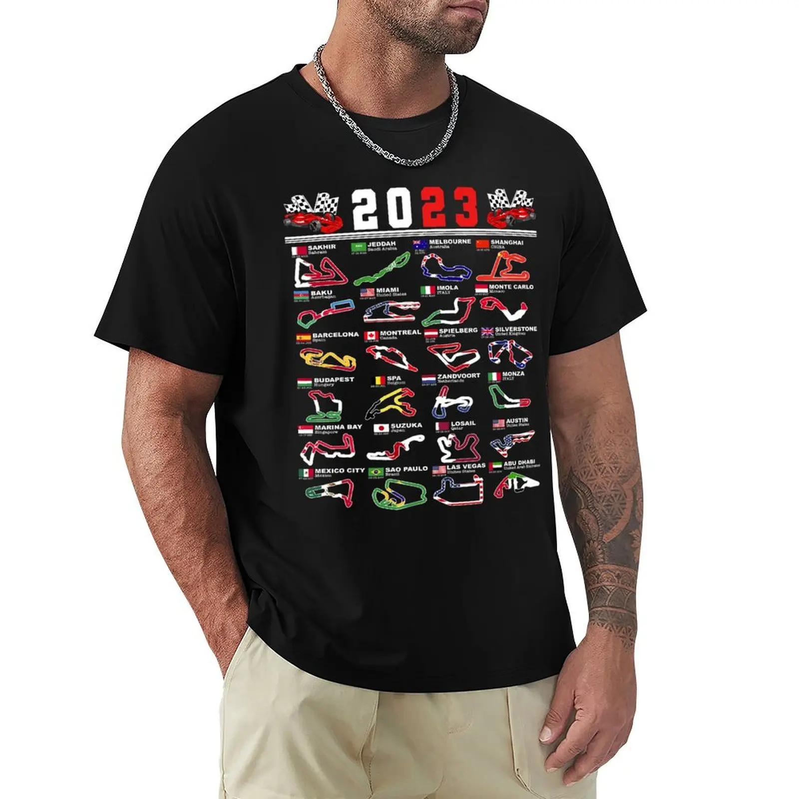 Formula Racing Open Wheel Race Car Fan 2023 World Circuits T-Shirt Cool Feeling Summer Tee Shirt