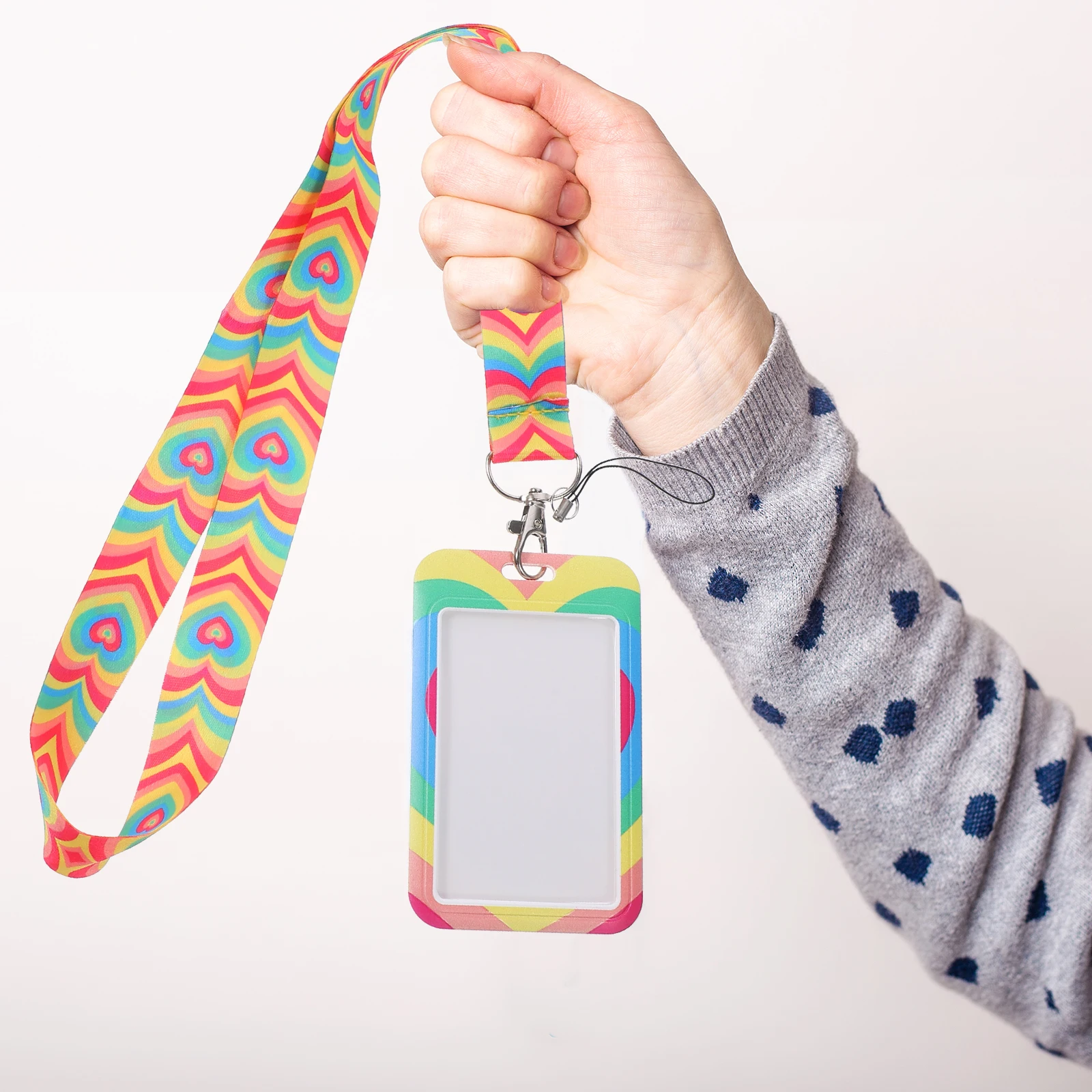 

Id Badge Holder Lanyard Card Nurse Student Meal Colorful Simple Design Long Use Portable Cards Holder Fashion Pattern Delicate