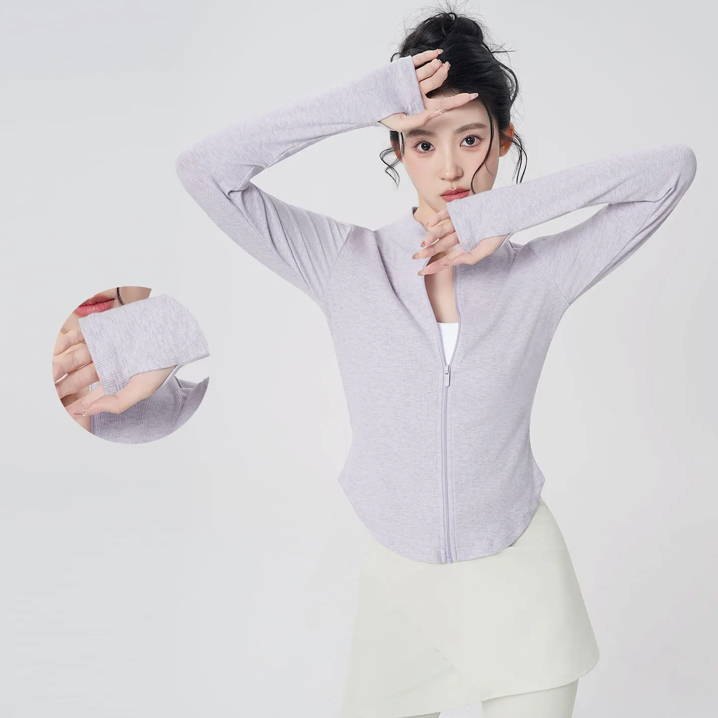 여성 발레 탑 발레 재킷 코트 성인 댄스 가디건 스탠드 칼라 긴팔 댄스 탑 지퍼 여성 댄스 셔츠