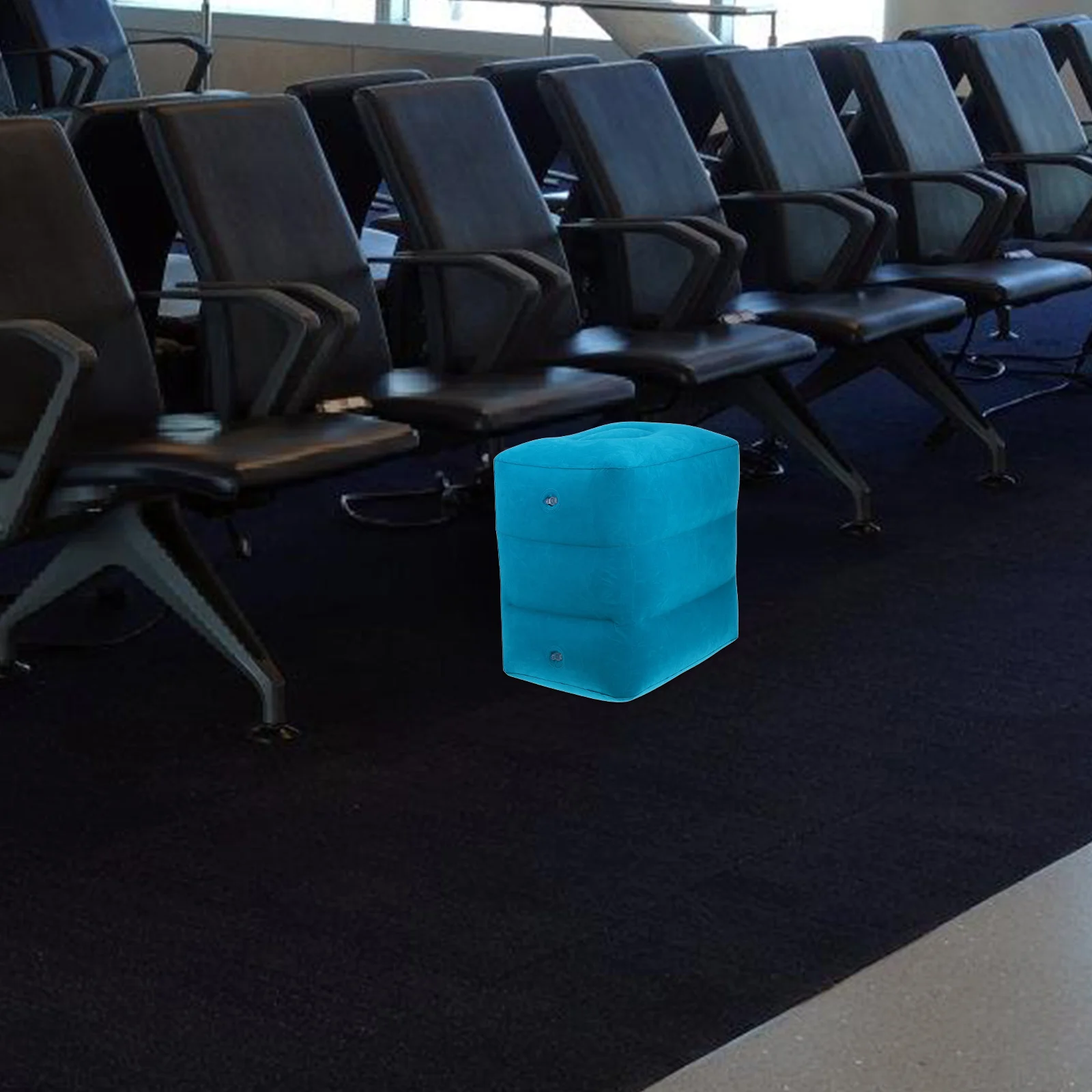 

Inflatable Footrest Pillow Soft Supportive Material Versatile Use As Stool Seat Cushion Easy Maintenance Travel Accessory