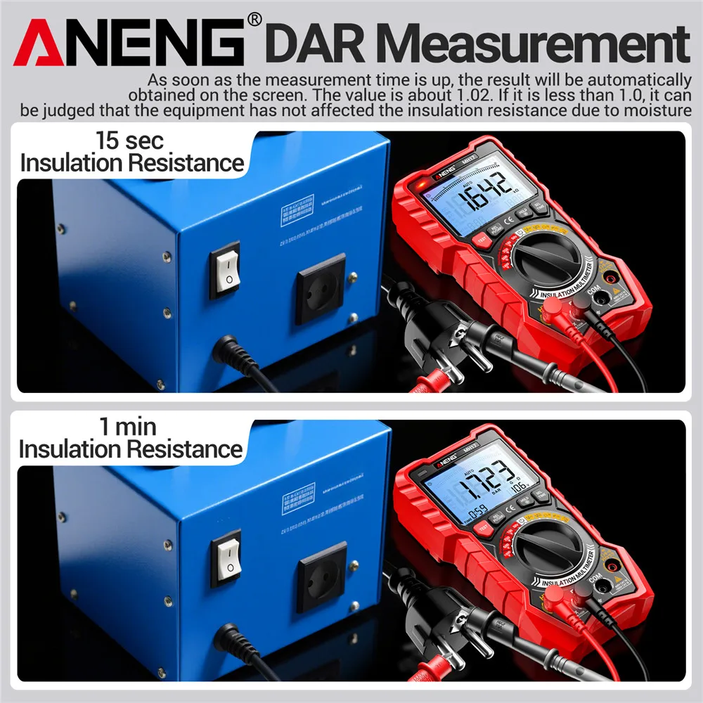Picture 6: 1000V High Voltage Insulation Resistance Tester PI DAR Meter ANENG MH17 Lithium Battery Multimeter Megohmmeter Auto Repair Tools