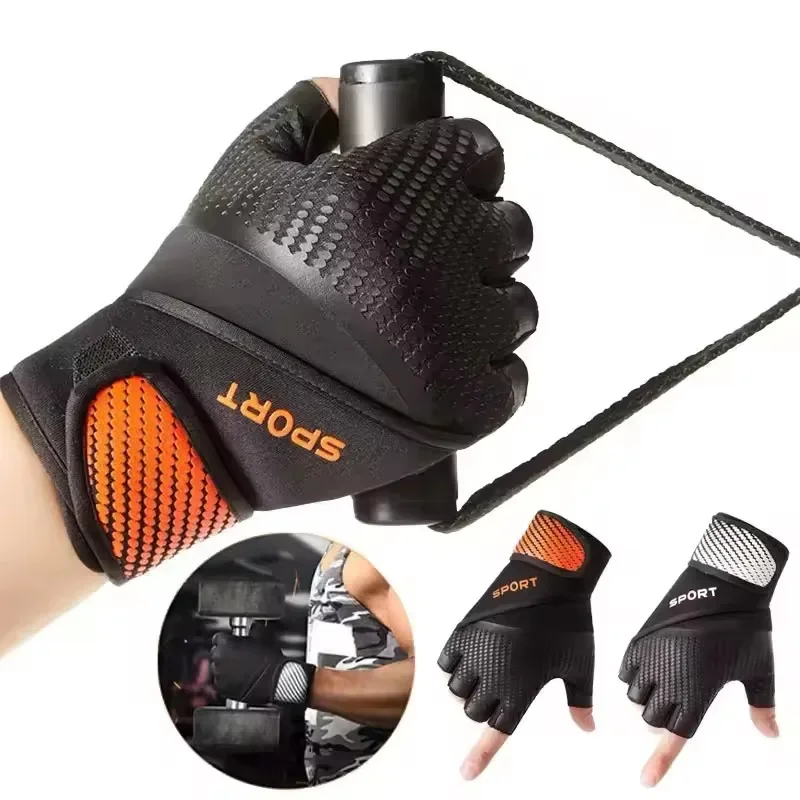 زوج واحد من قفازات التمرين لرفع الأثقال مع لف المعصم وحماية كاملة لراحة اليد ومقابض إضافية للياقة البدنية والسحب