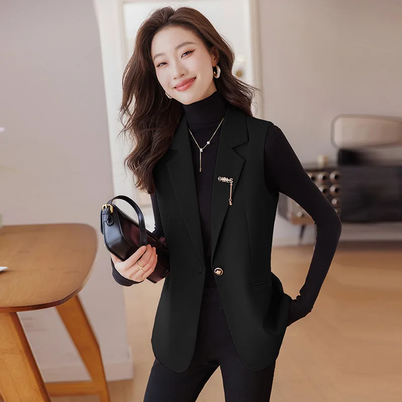 

Pink Suit Vest for Women Spring and Autumn2023New Casual Outdoor Inner Wear Small Professional Slim Fit Vest