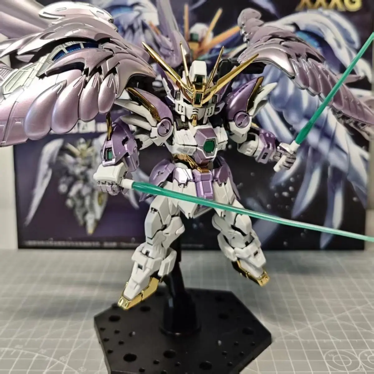 IN STOCK GAOGAO Model Mgsd Wing Purple Silver Xxxg-00ysw Assembly Model Kit Wing Zero Ew Robot Action Figure Plastic Toy Gift