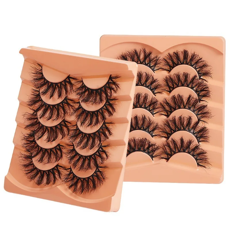 Cílios Reutilizáveis Vison Falso, Natural Eye Lashes Extension Kit, Cílios Falsos Fofos, 5 Pares