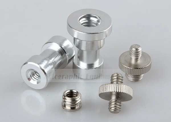 50 pak 5in1 1/4 sampai 3/8 adaptor laki-laki ke Perempuan sekrup kamera tripod bola kepala monopod pelat Aksesori dudukan lampu kilat