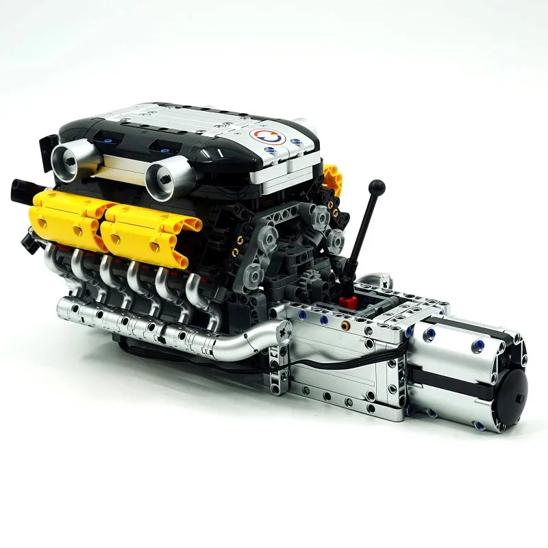 

Mould King 10202 Technical Car Engine Building Blocks Motorized Supercar V12 Engine Transmission Bricks Toy Gfit For Kids Adults