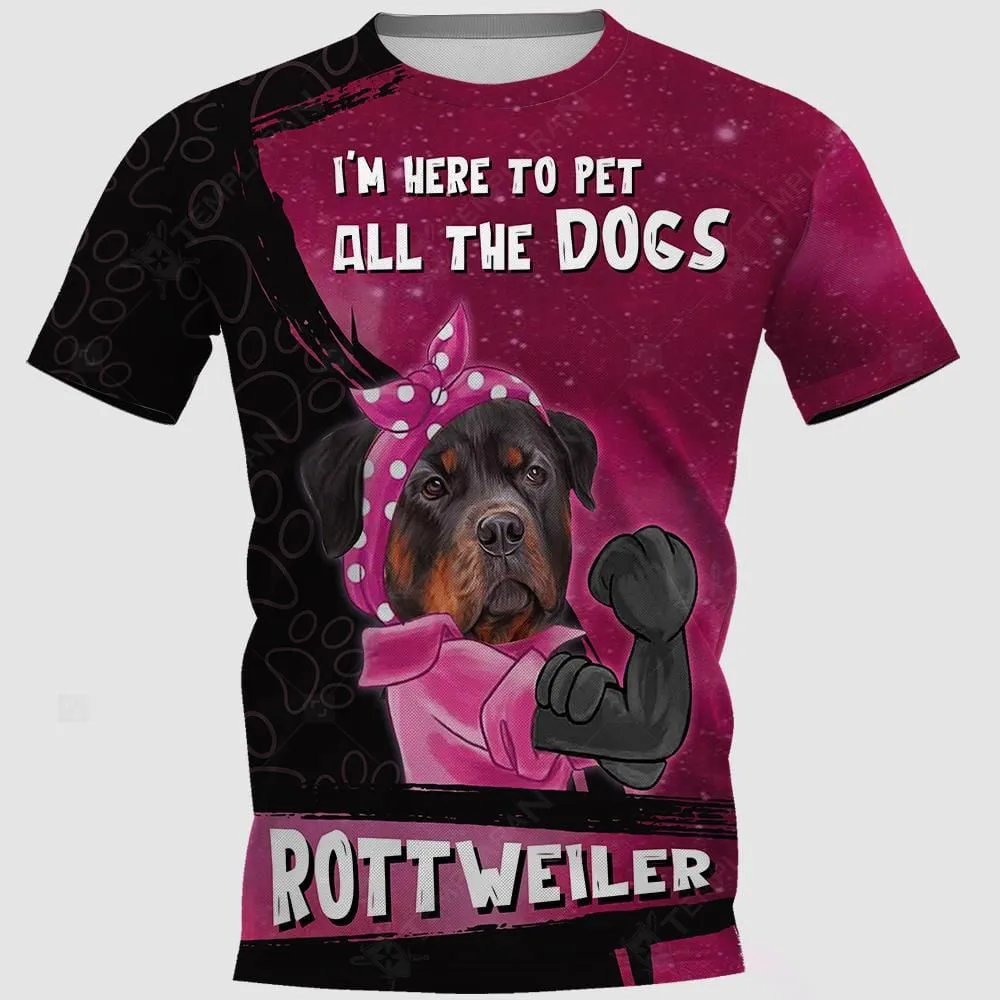 HX Rottweilers Hoodies T-shirts I Am Here To Pet  All The Dogs 3D Printed Coats Casual Sweatshirts Men Clothing Dropshipping