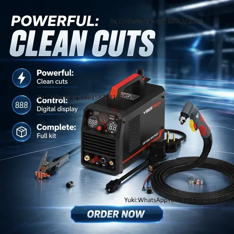 YEESTECH CUT-55DS NHF PLUS 55Amp 110/220V Non-HF Non-Touch Plasma Cutter 4-in-1 Functions (Plate/Grid Gouging Marking) New
