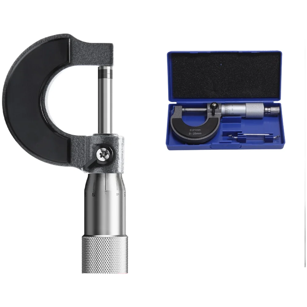 1 Piece 0-100mm Mechanical Micrometer 0.01mm Resolution High Accuracy Steel External Diameter Measuring Tool For Industrial Use