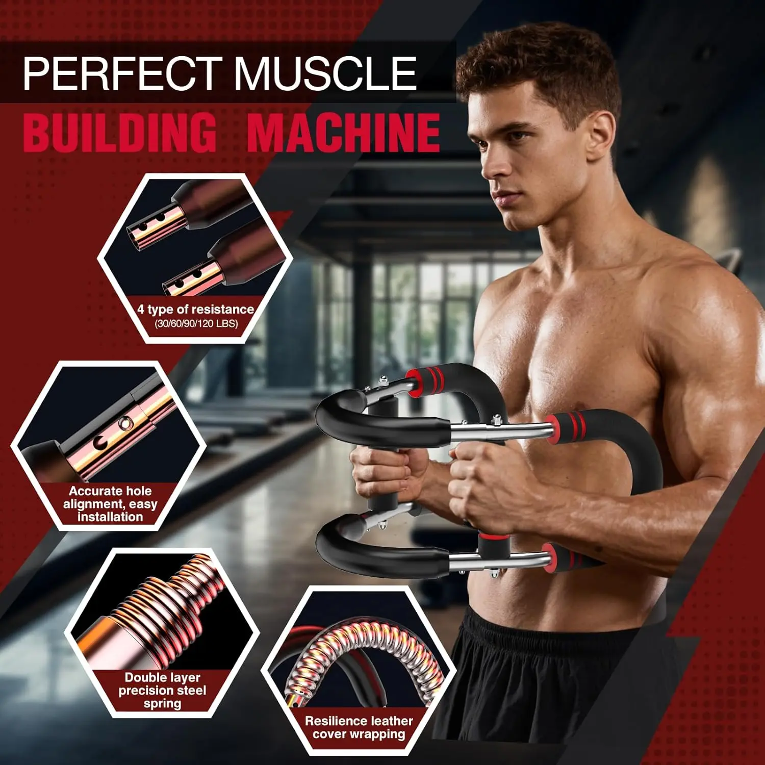 Multifunctional Adjustable U-Arm Chest Expander Adjustable Twister Arm Exerciser U-Shaped Wrist Strength Trainer Chest Expander