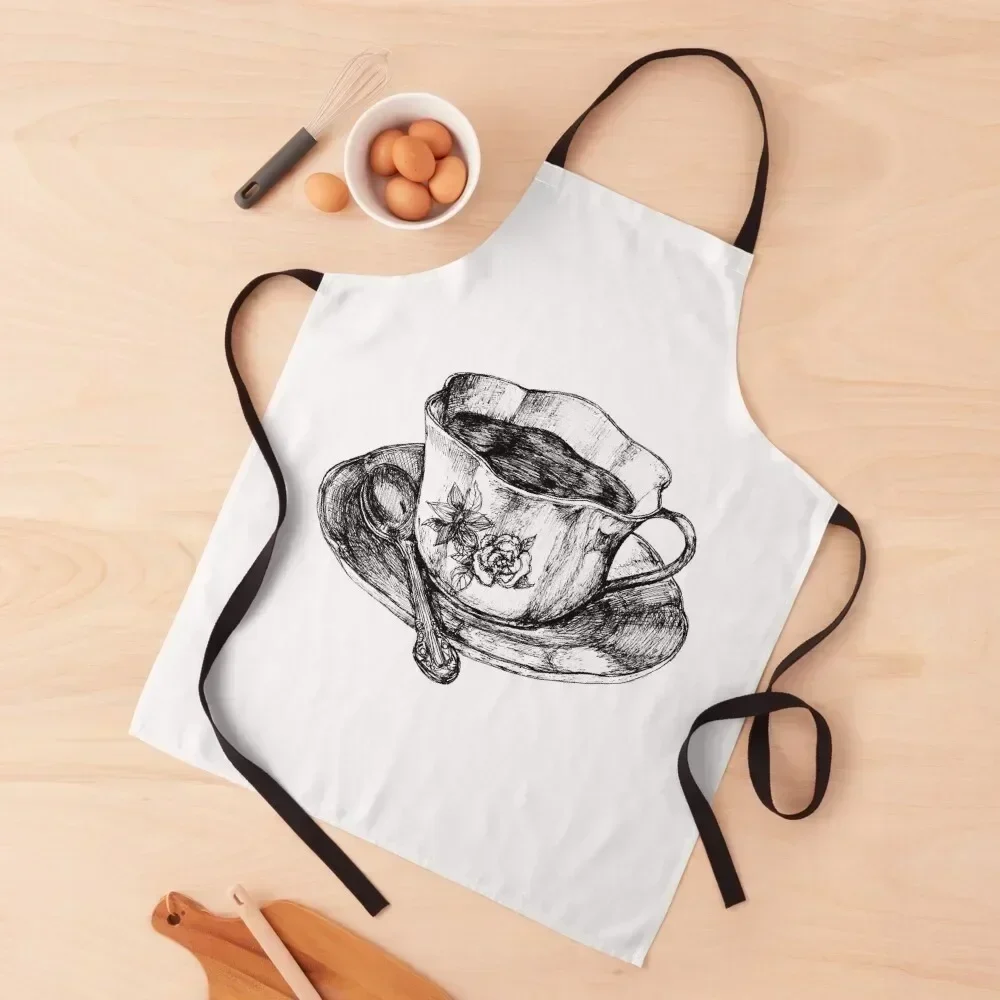 

Vintage Tea Cup Apron kitchen woman Kitchen Chef christmas Customizable Woman Apron