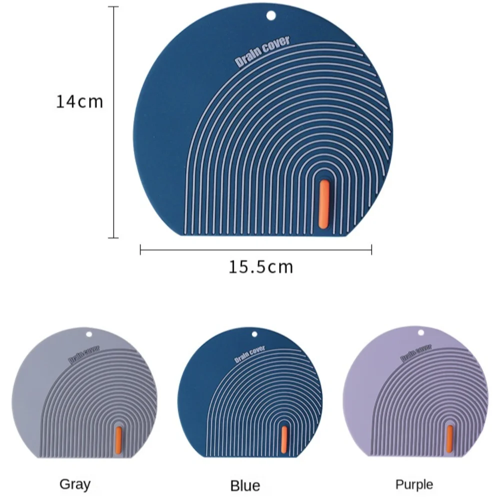 Cubierta de drenaje de suelo redonda, tapón de fregadero de agua grande para el hogar, silicona a prueba de olores, estera de drenaje de piso de cocina, suministros de baño
