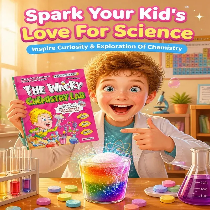Cross-border Explosions My First Chemistry Adventure English Fun Cartoon Children's Chemistry Comic Book Educational Reading.