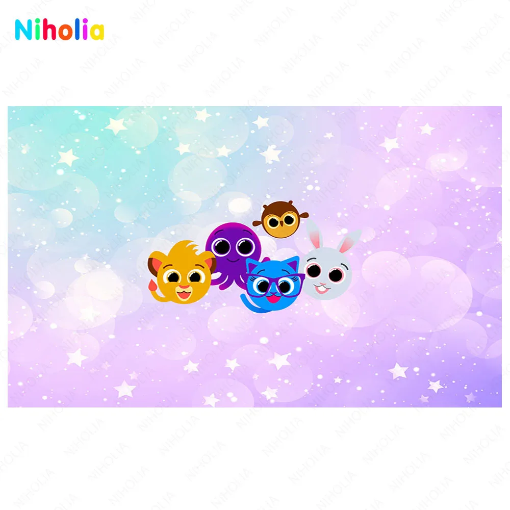 Bolofofos Backdrop Round Cover Girls Kids Birthday Party Panel Photography Background Studio Plinth Elastic Decor Banner Poster