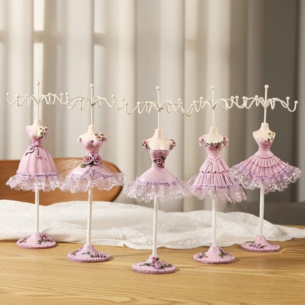 

Organizer Rack Dress Model Jewelry Display Rack Princess Ring Necklace Mannequin Display Stand Rose Flower