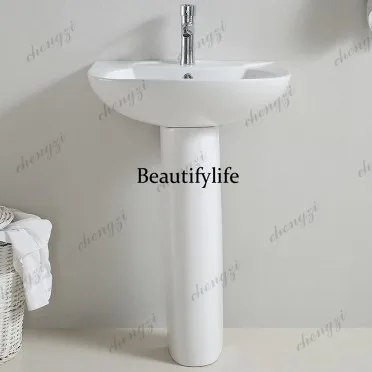 Large ceramic pillar basin, bathroom hand wash basin, pillar washbasin
