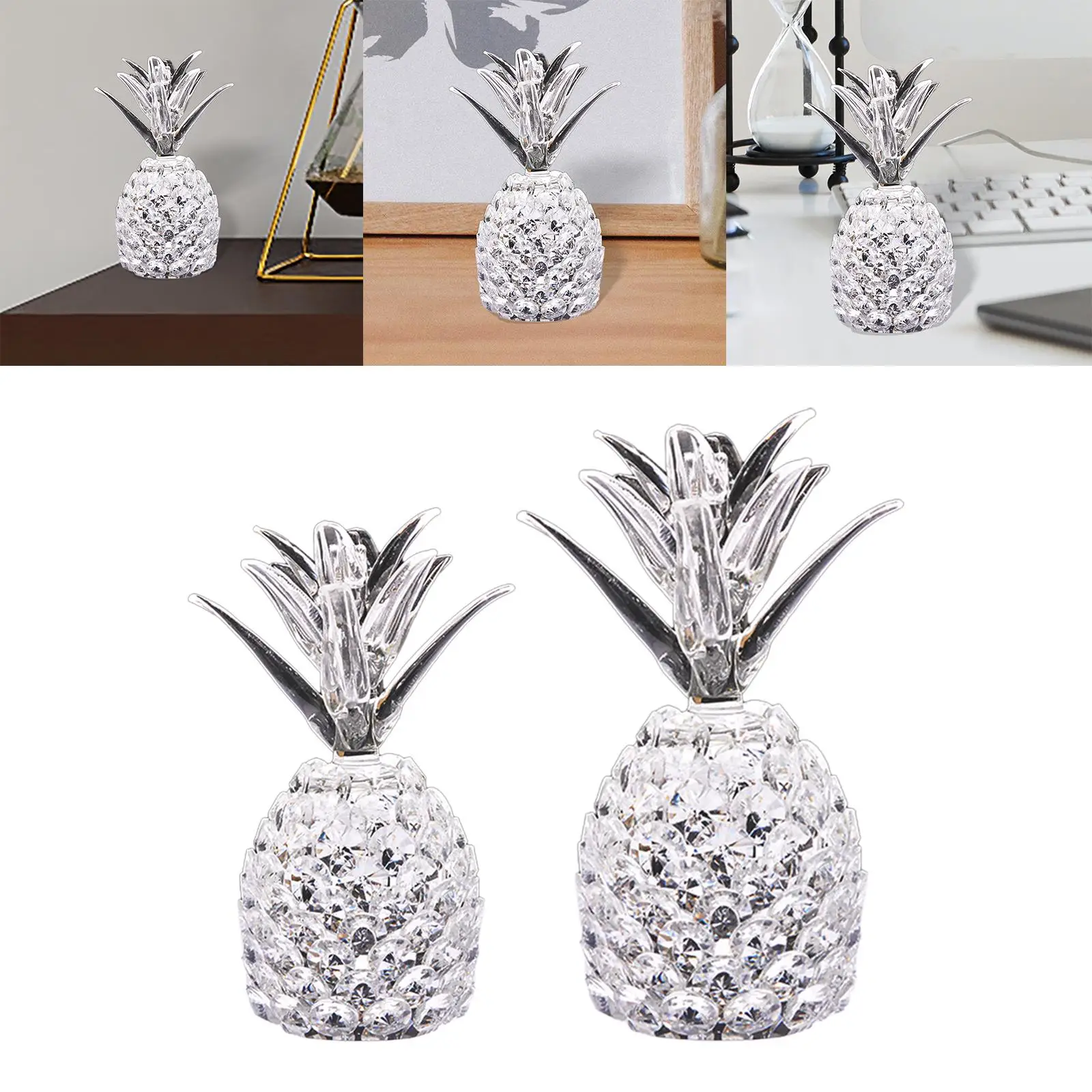 Crystal Pineapple Ornament Crafts Table Centerpiece Decor for Party Home Wedding Decoration