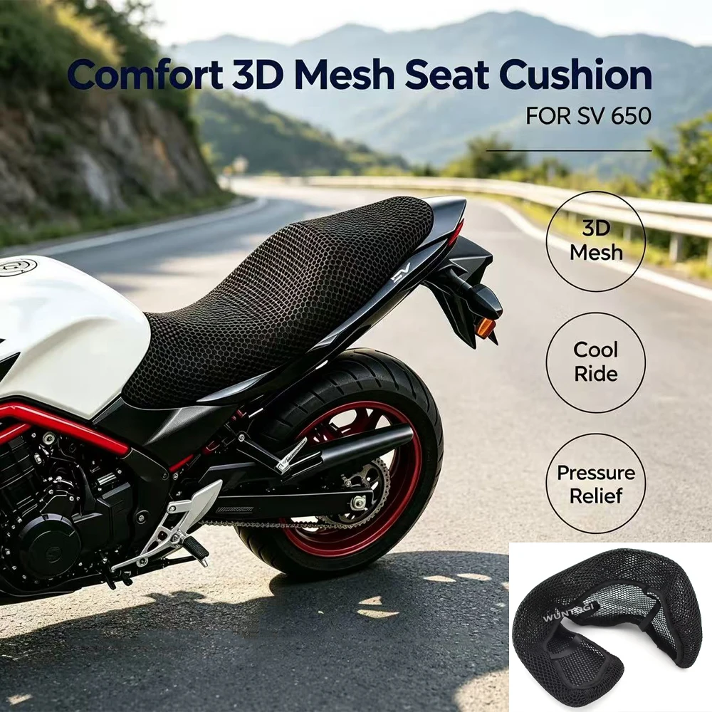Motorcycle For Suzuki SV 650 3D Seat Cover Elastic Breathable SV 650 Heat Resistant Anti-Slip Protector Cover SV 650