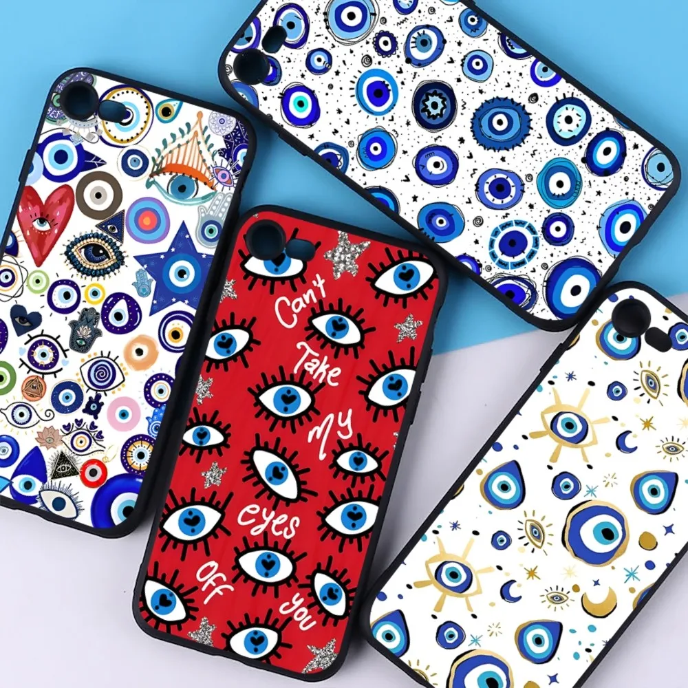 

Funny Turkish Lucky Blue Evil Eye Phone Case For IPhone 16 15 8 7 6 6S Plus X SE XR XS 14 11 12 13 Mini Pro Max Mobile Case